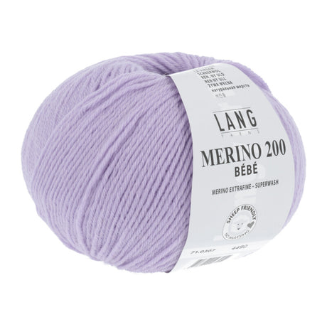 Lang Yarns Merino 200 Bébé Yarn, 203m / 50g – Lavender (0307)