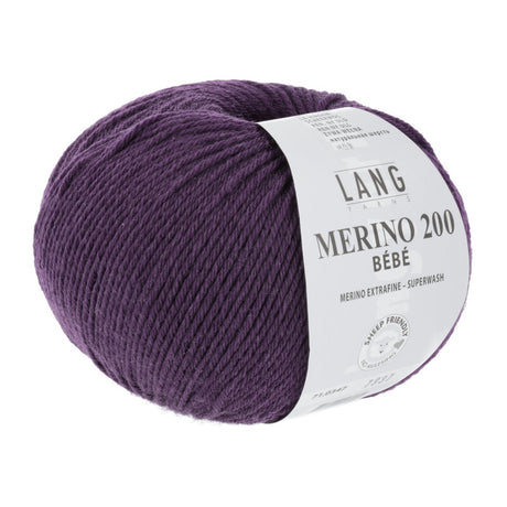 Lang Yarns Merino 200 Bébé Yarn, 203m / 50g – Purple (0347)