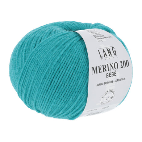 Lang Yarns Merino 200 Bébé Yarn, 203m / 50g – Aqua (0378)