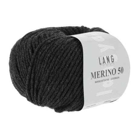 Lang Yarns Merino 50 – 100g / 90m – Anthracite Mélange (0070)
