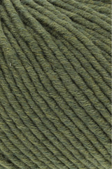 Lang Yarns Merino 50 – 100g / 90m – Dark Olive Mélange (0398) – detail
