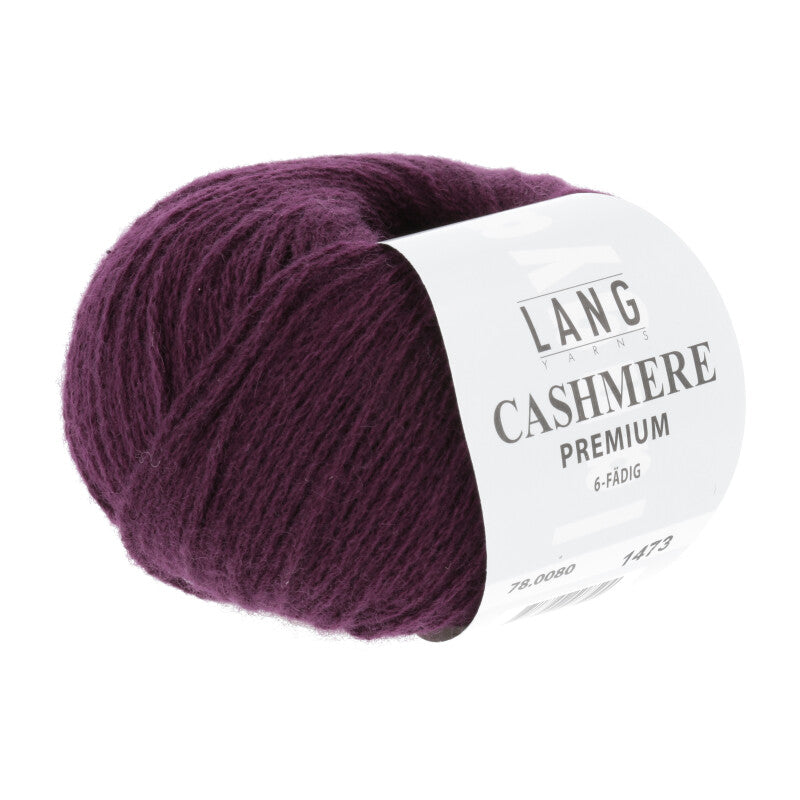 Lang Yarns Cashmere Premium Yarn, 115m / 25g – Wine (0080)
