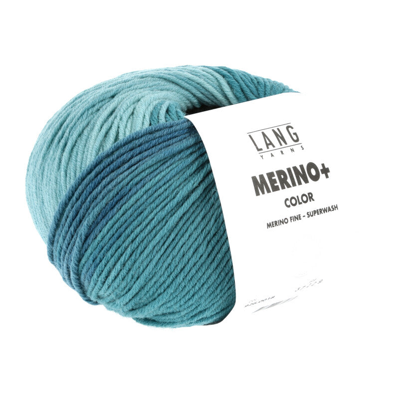 Lang Yarns Merino+ Color – 100g / 180m – Bluegreen/Anthracite (0018)