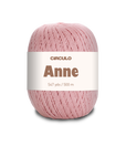 Circulo ANNE - 100% mercerized Cotton Yarn, 500m / 147g - Pink ball of yarn with 'Circulo Anne' label on a white background