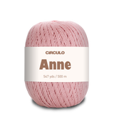 Circulo ANNE - 100% mercerized Cotton Yarn, 500m / 147g - Pink ball of yarn with 'Circulo Anne' label on a white background