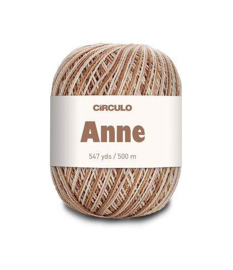 Circulo ANNE - 100% mercerized Cotton Yarn, 500m / 147g - Ball of yarn with 'Circulo Anne' label on a white background