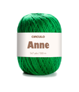 Circulo ANNE - 100% mercerized Cotton Yarn, 500m / 147g - Green ball of yarn with 'Circulo Anne' label on a white background