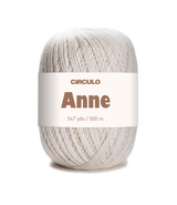 Circulo ANNE - 100% mercerized Cotton Yarn, 500m / 147g - Ball of yarn with 'Circulo Anne' label on a white background