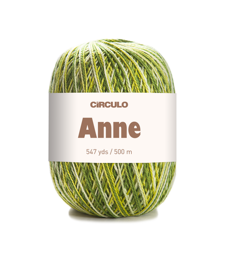 Circulo ANNE - 100% mercerized Cotton Yarn, 500m / 147g - Ball of yarn with 'Circulo Anne' label on a white background