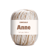 Circulo ANNE - 100% mercerized Cotton Yarn, 500m / 147g - Ball of yarn with 'Circulo Anne' label on a white background
