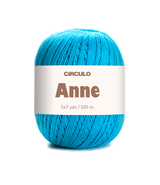 Circulo ANNE - 100% mercerized Cotton Yarn, 500m / 147g - Blue yarn ball with 'Circulo Anne' label on a white background