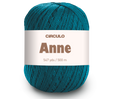 Circulo ANNE - 100% mercerized Cotton Yarn, 500m / 147g  - A skein of teal yarn with a white paper label on a clean white background.