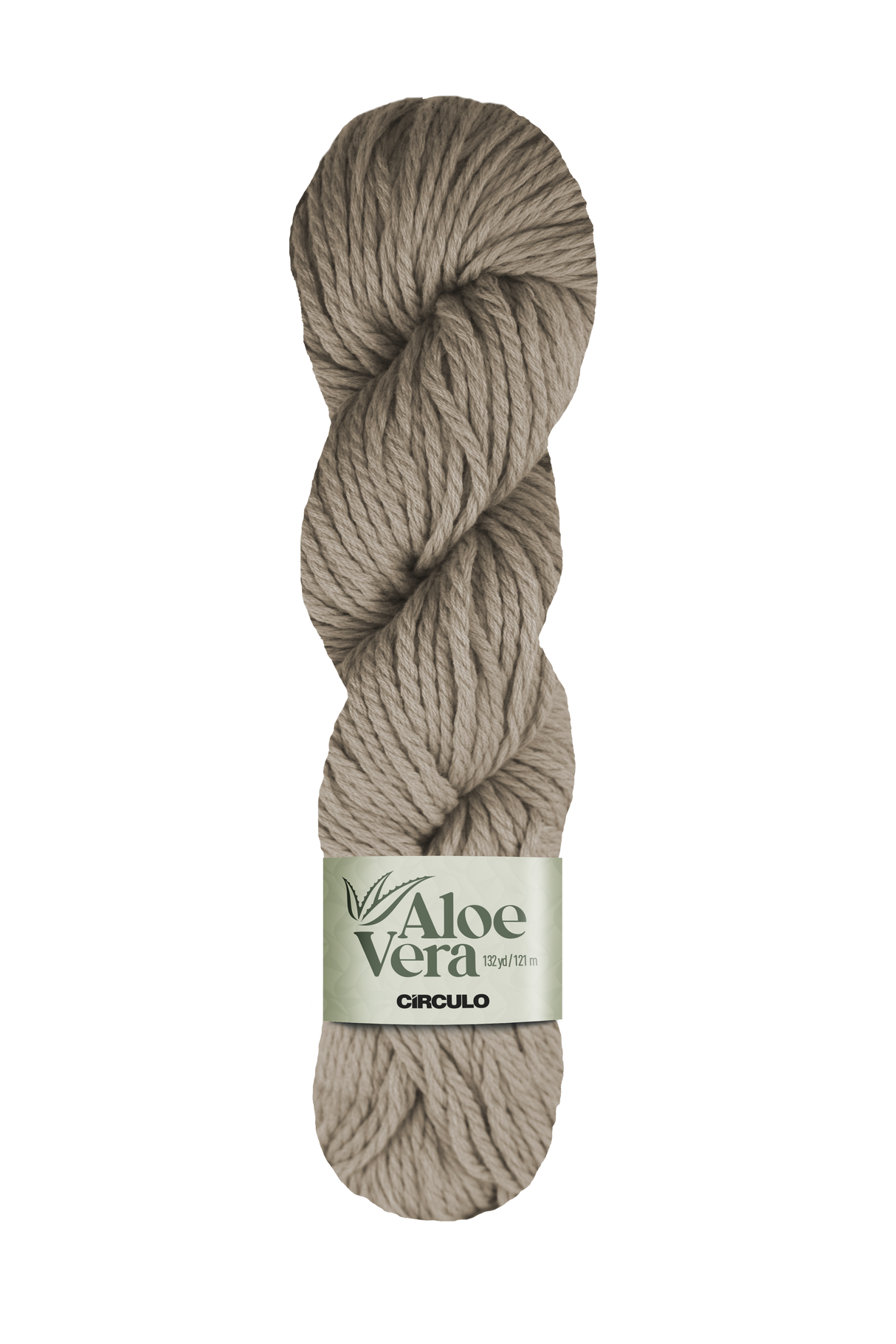 Circulo Aloe Vera Yarn 121m / 100g - Ball of yarn with Aloe Vera label on a white background