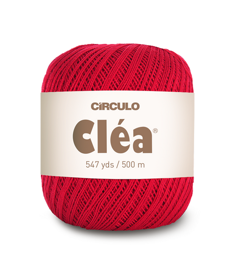 Circulo Clea 100% Cotton Yarn for Crochet and Knitting, 500m/75 gr - Leo Hobby -  Red ball of yarn with 'Circulo Clea' label on a white background
