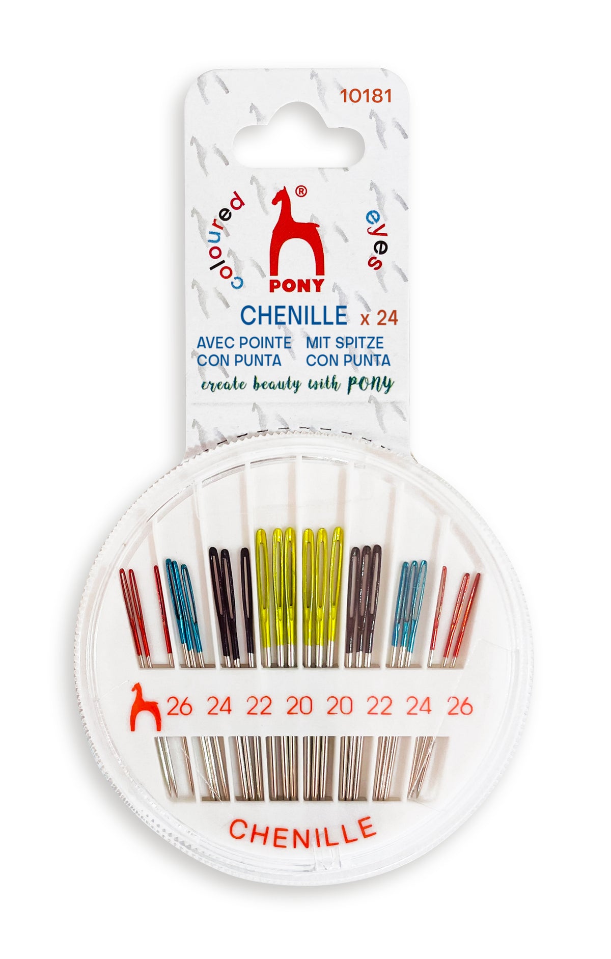 Pony Chenille Needles – Colour Eye Compact, No. 20/26