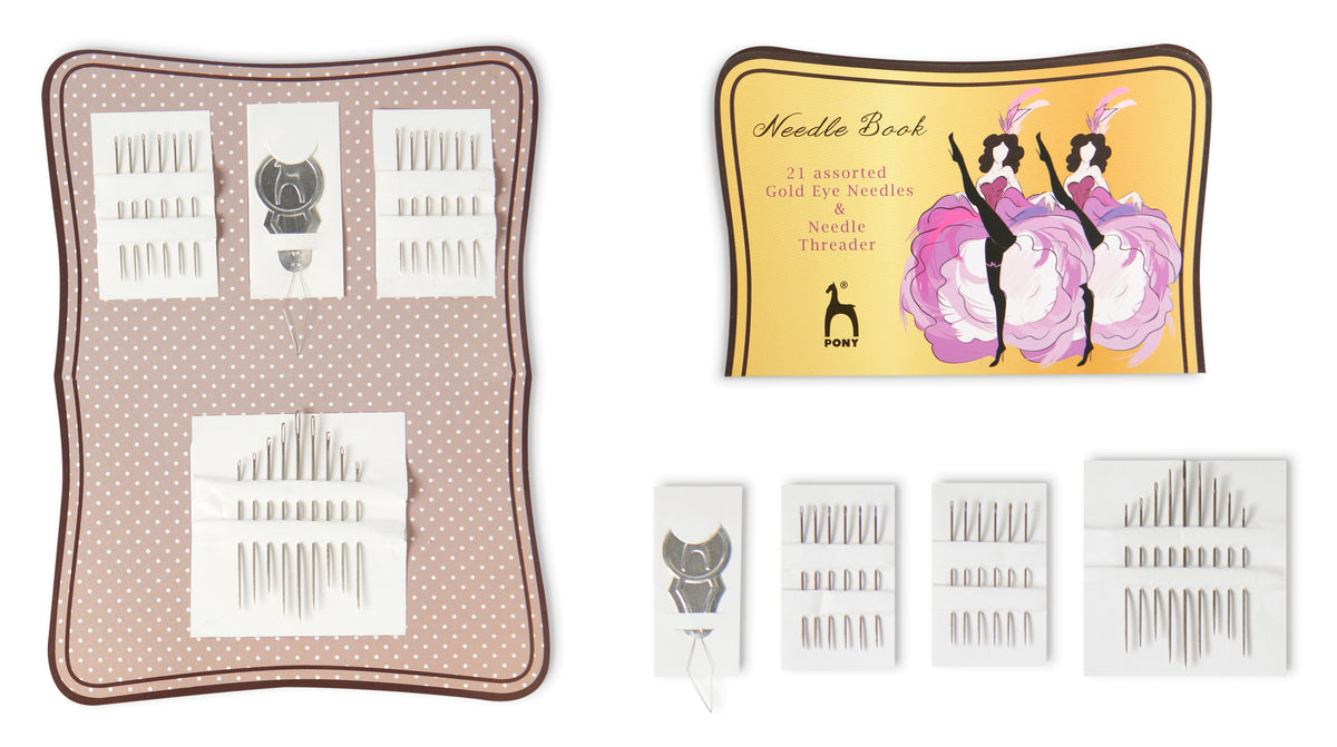 Pony Needle Book with Needle Threader, Assorted