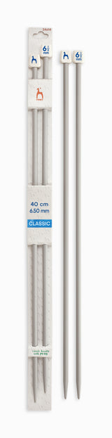 Pony Classic Aluminium Single Pointed Knitting Needles – 35, 40 & 60 cm, 40 cm, 6.50 mm