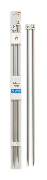 Pony Classic Aluminium Single Pointed Knitting Needles – 35, 40 & 60 cm, 40 cm, 7.00 mm