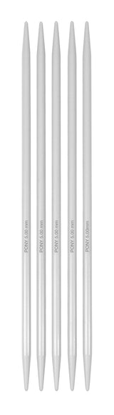 Pony Classic Aluminium Double Pointed Knitting Needles – 20 cm, 20 cm, 5.00 mm