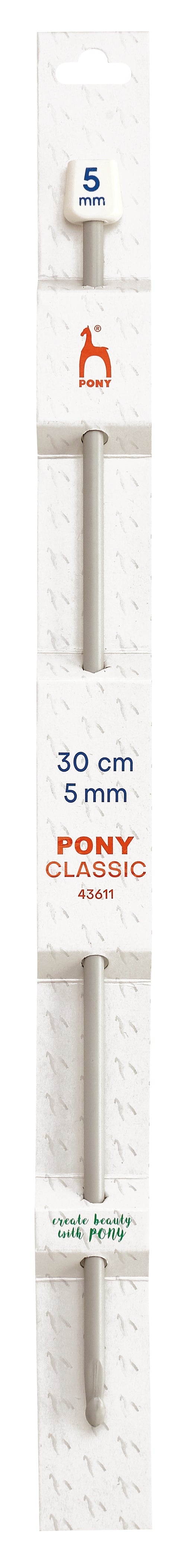 Pony Classic Aluminium Tunisian Crochet Hooks – 30 cm, 5.00 mm