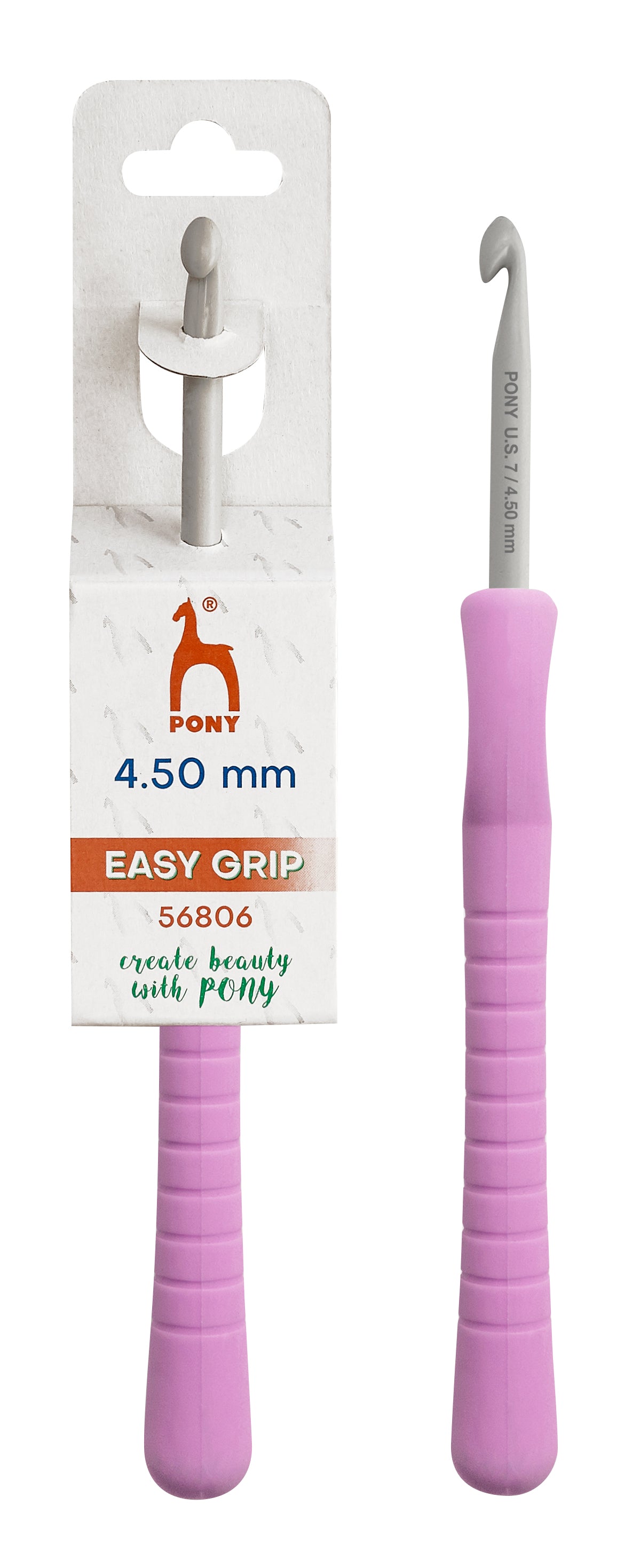 Pony Easy Grip Aluminium Crochet Hooks – 2 to 10 mm, 4.50 mm