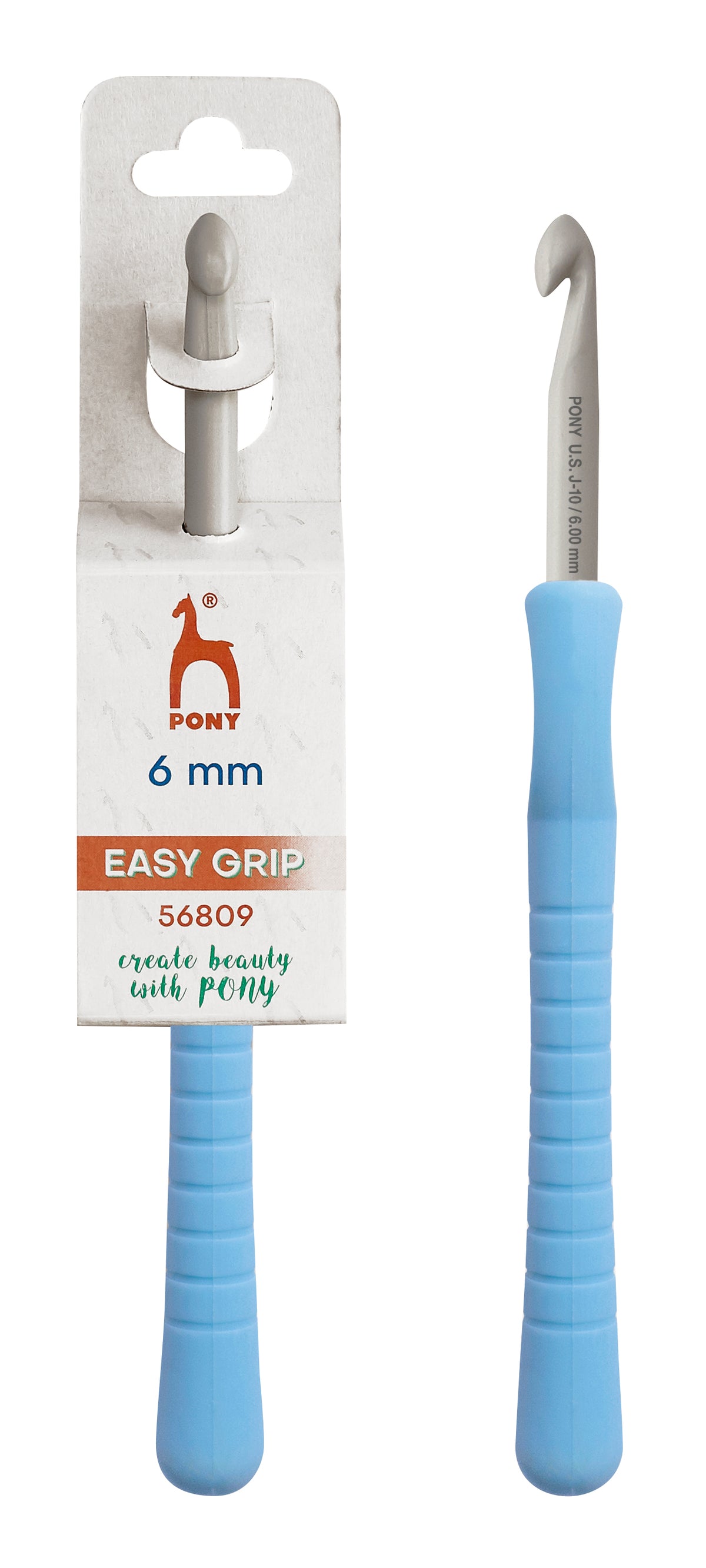 Pony Easy Grip Aluminium Crochet Hooks – 2 to 10 mm, 6.00 mm