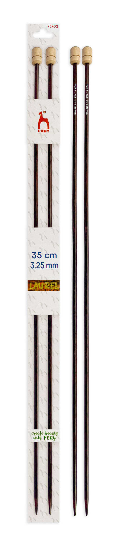 Pony Laurel Single Pointed Knitting Needles – 35 cm, 3.25 mm