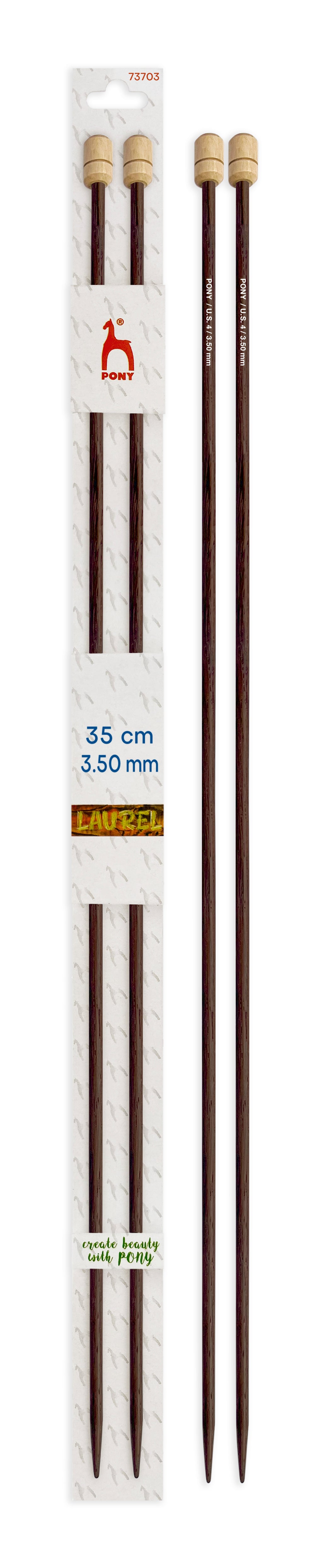 Pony Laurel Single Pointed Knitting Needles – 35 cm, 3.50 mm
