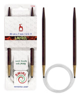 Pony Laurel 360° Glydon Swirl Fixed Circular Knitting Needles – 80 cm, 7.00 mm
