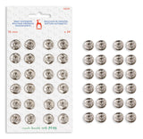 Pony Snap Fasteners, Nickel, No. 7 – 15 mm / 24 pcs