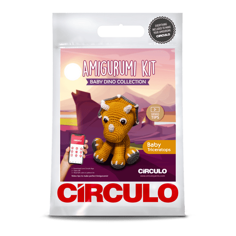 Circulo Amigurumi Kit Baby Dinos Collection - Crochet Kit - Triceratops - Leo Hobby