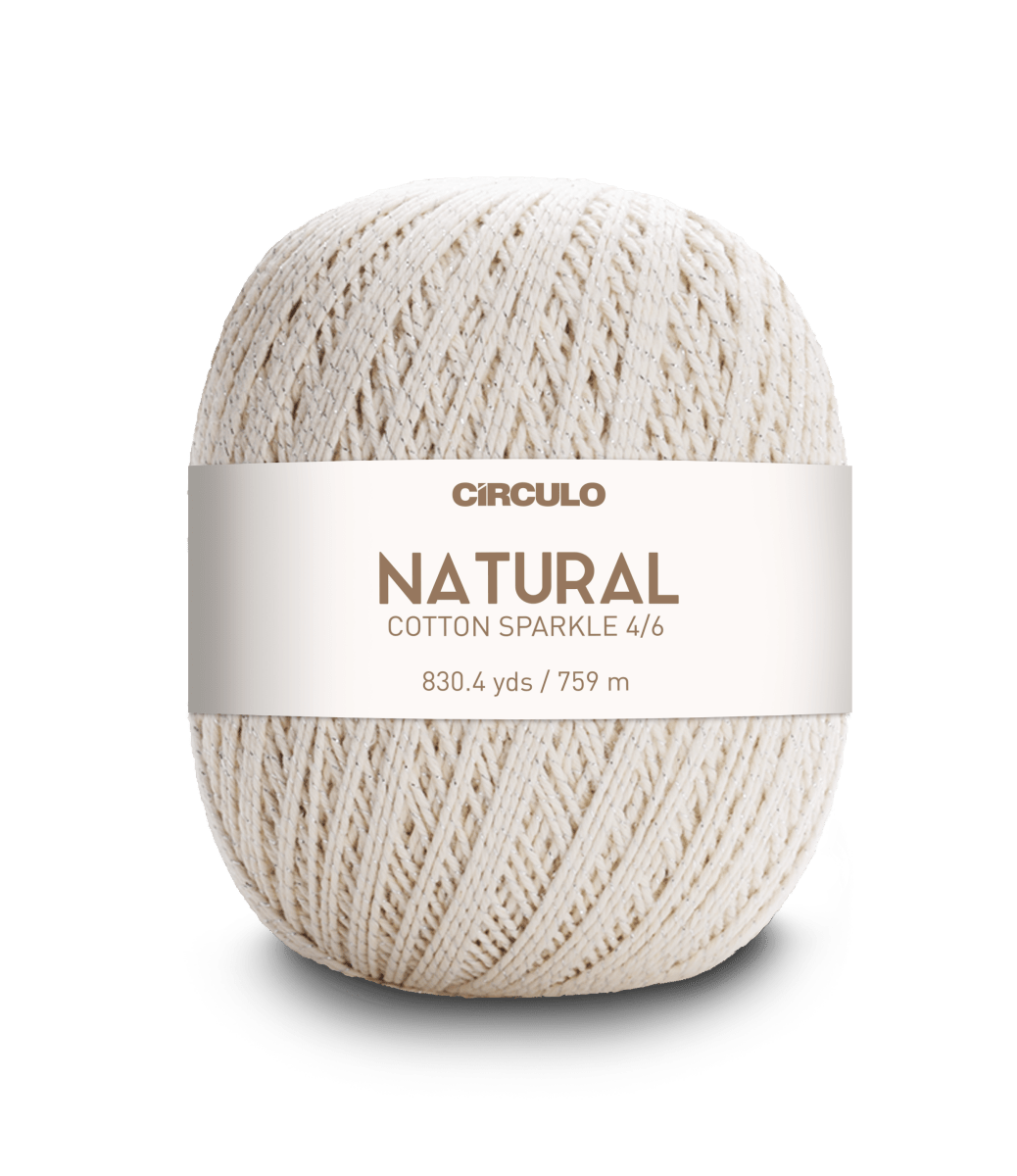 Circulo Barroco Natural Brilho Gold/Silver Yarn / Circulo Natural Cotton Sparkle Gold/ Silver Yarn, 400g - Leo Hobby Marketplace