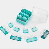KnitPro Mindful Collection blockers, turquoise for mindful knitting.