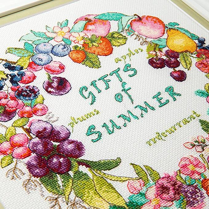 Berry Fresh Gifts of Summer' cross stitch kit by Charivna Mit