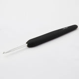KnitPro Steel Single Ended Crochet Hook with Soft Black Handle
